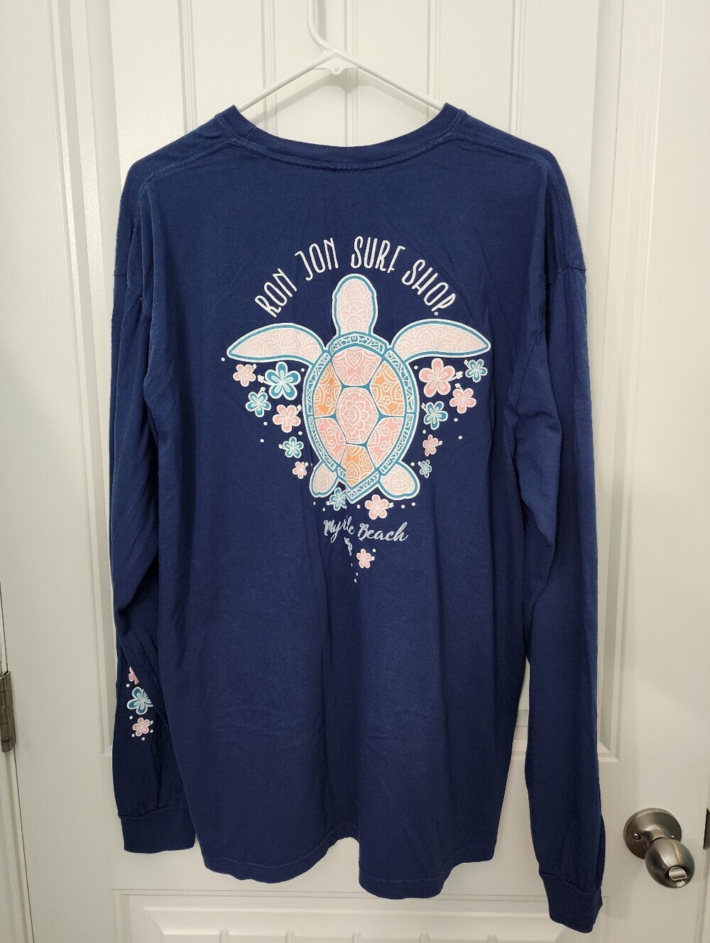 Ron Jon Surf Shop Women's Floral Turtle Myrtle Beach Long Sleeve Tee, Size XL